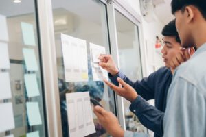 Web designer teamwork concept UX UI designer planning